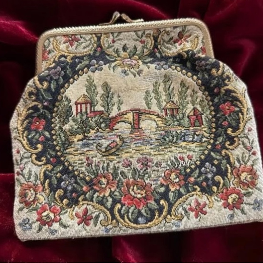 Vintage 1920s French Walborg Tapestry Clutch